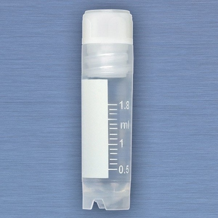 Globe Scientific CryoClear Vials, 2.0mL, STERILE, Internal Threads, Attached Screwcap, 50PK 3002-50